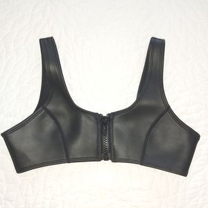 All black Hoaka Short Zipper swim top
